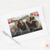 L'Shanah Tovah Script Foto Pomegranate Blume Rechteckiger Aufkleber (Umschlag)