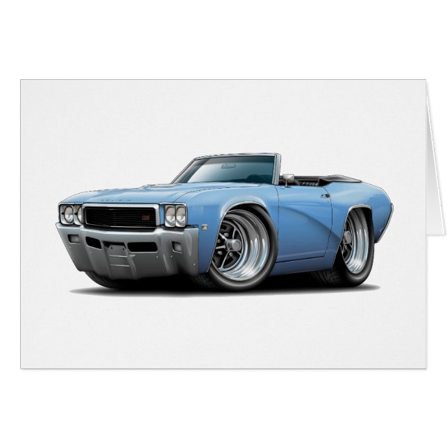 Lt 1968 Buick-GS Blue Convertible (Vorderseite (Horizontal))