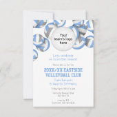 lt blauen grauen Mannschaft Farben Volleyball Prei Einladung (Vorderseite)