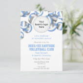lt blauen grauen Mannschaft Farben Volleyball Prei Einladung (Stehend Vorderseite)