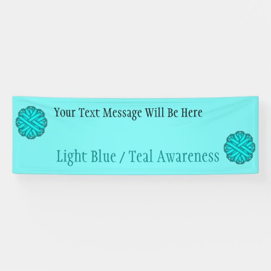 Lt Blue/Aquamarin Blume Ribbon von Kenneth Yoncich Banner (Horizontal)