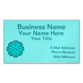 Lt Blue/Aquamarin Blume Ribbon von Kenneth Yoncich Magnetische Visitenkarte (Vorderseite)