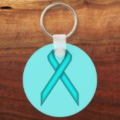 Lt Blue / Aquamarin Standard Ribbon von Kenneth Yo Schlüsselanhänger (Vorderseite)