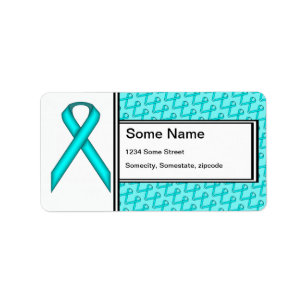 Lt Blue/Aquamarin Standard Ribbon von Kenneth Yonc Adressaufkleber