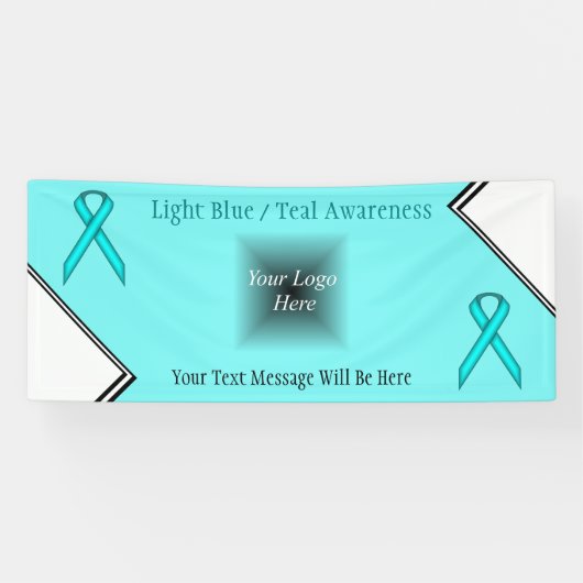 Lt Blue/Aquamarin Standard Ribbon von Kenneth Yonc Banner (Horizontal)