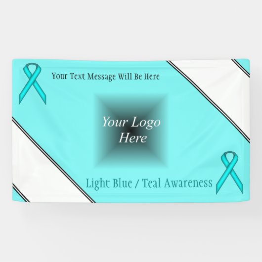 Lt Blue/Aquamarin Standard Ribbon von Kenneth Yonc Banner (Horizontal)