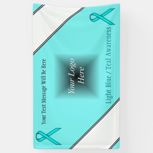 Lt Blue/Aquamarin Standard Ribbon von Kenneth Yonc Banner (Vertikal)