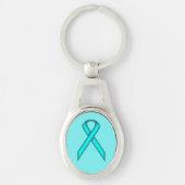 Lt Blue/Aquamarin Standard Ribbon von Kenneth Yonc Schlüsselanhänger (Vorderseite)