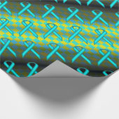 Lt Blue/Aquamarin Stnd Ribn Muster von Kenneth Yon Geschenkpapier (Ecke)