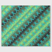 Lt Blue/Aquamarin Stnd Ribn Muster von Kenneth Yon Geschenkpapier (Flach)