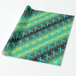Lt Blue/Aquamarin Stnd Ribn Muster von Kenneth Yon Geschenkpapier
