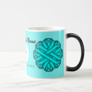 Lt Blue/Aquamarine Blume Rbn Tmpl von Kenneth Yonc Verwandlungstasse