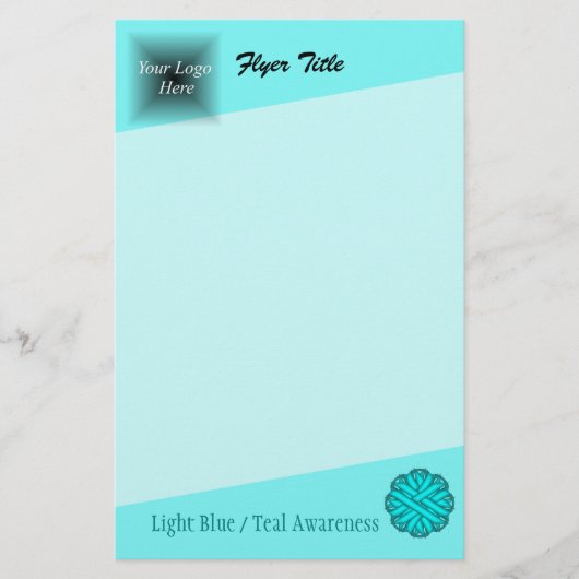 Lt Blue / Aquamarine Blume Ribbon von Kenneth Yonc Flyer (Vorne)