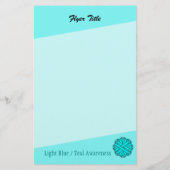 Lt Blue / Aquamarine Blume Ribbon von Kenneth Yonc Flyer (Hinten)