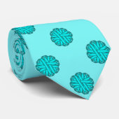 Lt Blue / Aquamarine Blume Ribbon von Kenneth Yonc Krawatte (Gerollt)