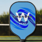 Lt Blue Best Opa mit Monogrammatikalinitialen Pickleball Schläger