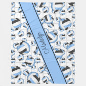 Lt blue black girvolleyballs pattern net accent fleecedecke (Vorderseite)
