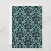 Lt.Blue Damask Abschluss Einladung (Rückseite)