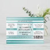 Lt. Blue Graduation Party Admission Ticket Einladung (Stehend Vorderseite)