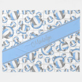 Lt blue gray girvolleyballs pattern net accent fleecedecke (Vorderseite (Horizontal))