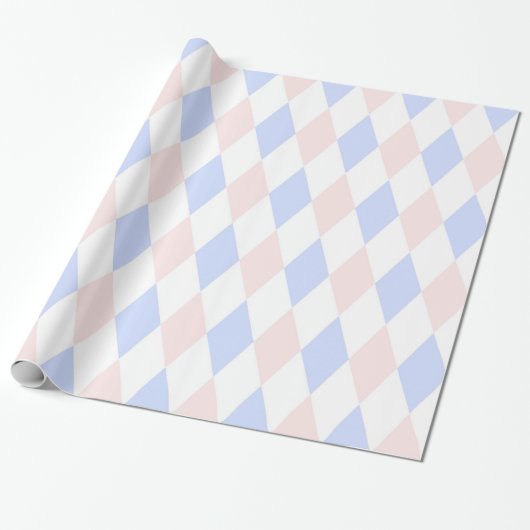 Lt Blue, Lt Pink, Wht Harlequin Diamond Pattern Geschenkpapier (Ungerollt)