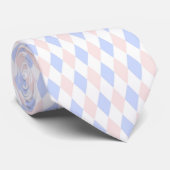 Lt Blue, Lt Pink, Wht Harlequin Diamond Pattern Krawatte (Gerollt)