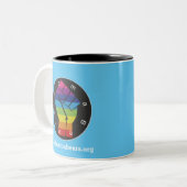 Lt Blue Resist Rainbow Tasse (Vorderseite Links)
