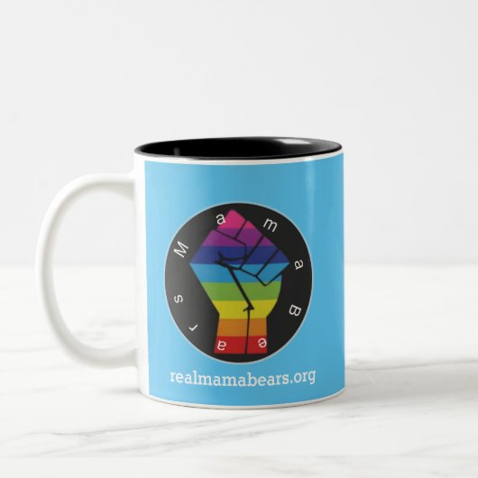 Lt Blue Resist Rainbow Tasse (Links)