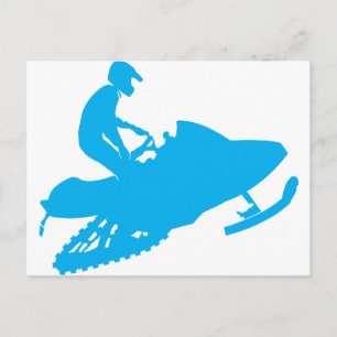 LT-Blue-Snowmobiler Postkarte