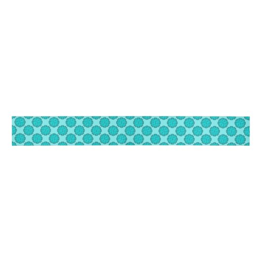 Lt Blue/Teal Flower Ribbon by Kenneth Yoncich Ripsband (Vorderseite)