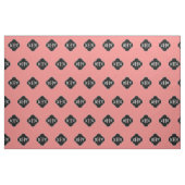 LT Coral Solid Color Black Quatrefolie Monogramm Stoff (Yard (91,4 cm))