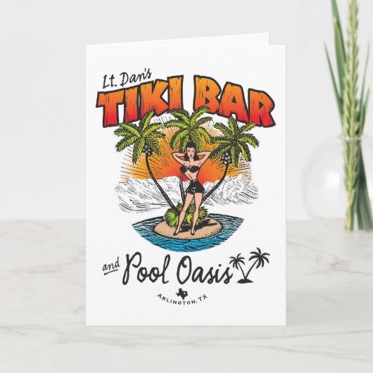 Lt. Dans Tiki Bar & Pool Oasis Bikini Babe Karte (Vorderseite)