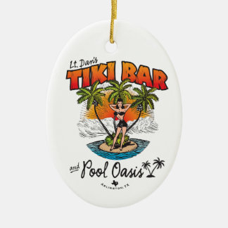 Lt Dans Tiki Bar u. Pool-Oasen-Bikini-Baby Keramikornament