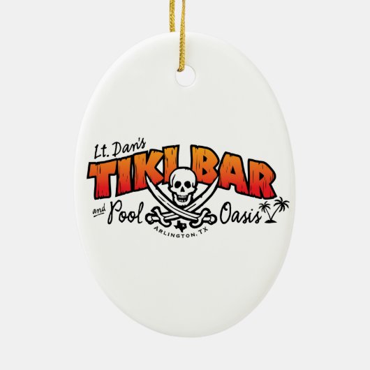 Lt Dans Tiki Bar u. Pool-Oasen-Bikini-Baby Keramikornament (Hinten)