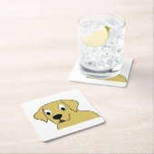 LT GELBE LABRADOR CARTOON RECHTECKIGER PAPPUNTERSETZER (Vor Ort)