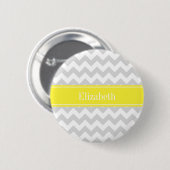 Lt Gray Welch Zickzack Gelbe Bezeichnung Monogramm Button (Vorne & Hinten)