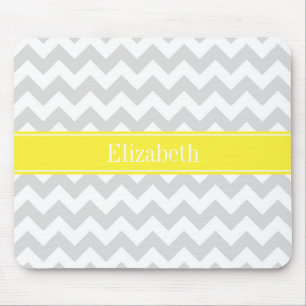 Lt Gray Welch Zickzack Gelbe Bezeichnung Monogramm Mousepad