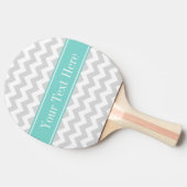 Lt Gray Welch Zickzack ZigZag Aqua Name Monogramm Tischtennis Schläger (Seitenansicht)