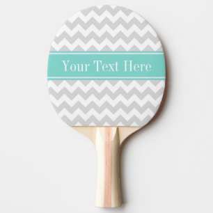 Lt Gray Welch Zickzack ZigZag Aqua Name Monogramm Tischtennis Schläger