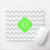 Lt Gray Welch Zickzack ZigZag Limon Quatrefolie Mo Mousepad (Mit Mouse)