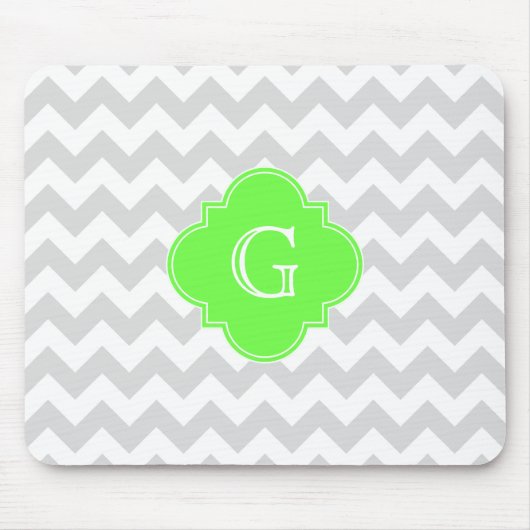 Lt Gray Welch Zickzack ZigZag Limon Quatrefolie Mo Mousepad (Vorne)