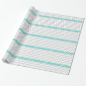 Lt Gray Welches Zickzack Aqua Turquoise Name Monog Geschenkpapier (Ungerollt)