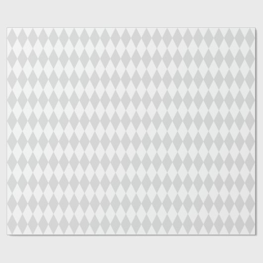 Lt Gray White Harlequin Diamond Pattern Geschenkpapier (Flach)