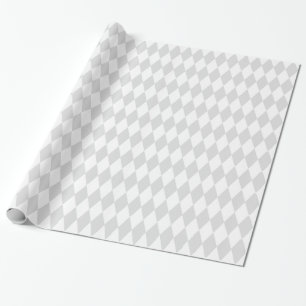 Lt Gray White Harlequin Diamond Pattern Geschenkpapier
