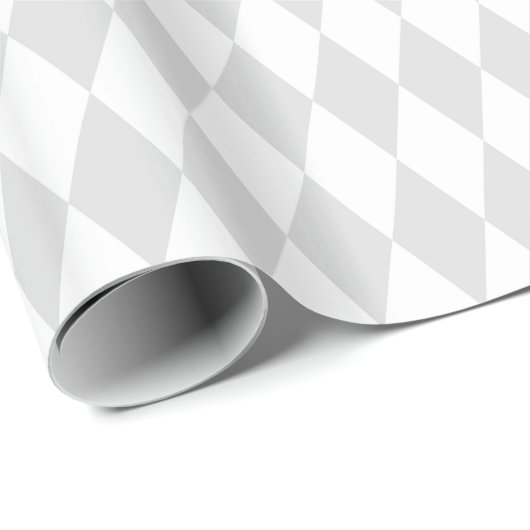 Lt Gray White Harlequin Diamond Pattern Geschenkpapier (Rolleneckpunkt)