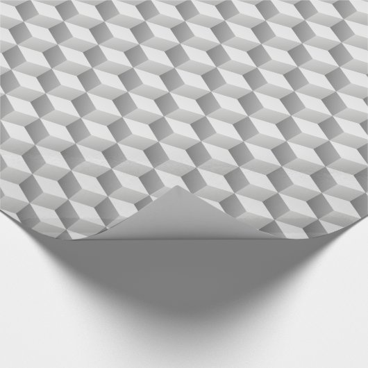 Lt Gray White Shaded 3D Look Cubes Geschenkpapier (Ecke)