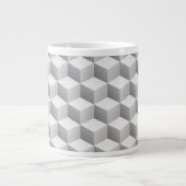 Lt Gray White Shaded 3D Look Cubes Jumbo-Tasse (Vorderseite)