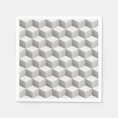 Lt Gray White Shaded 3D Look Cubes Serviette (Vorderseite)