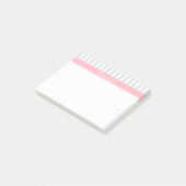 Lt Gray White Strip Pink Name Monogram Post-it Klebezettel (angewinkelt)