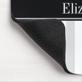 Lt Gray White Stripe Black Name Monogram Mousepad (Ecke)